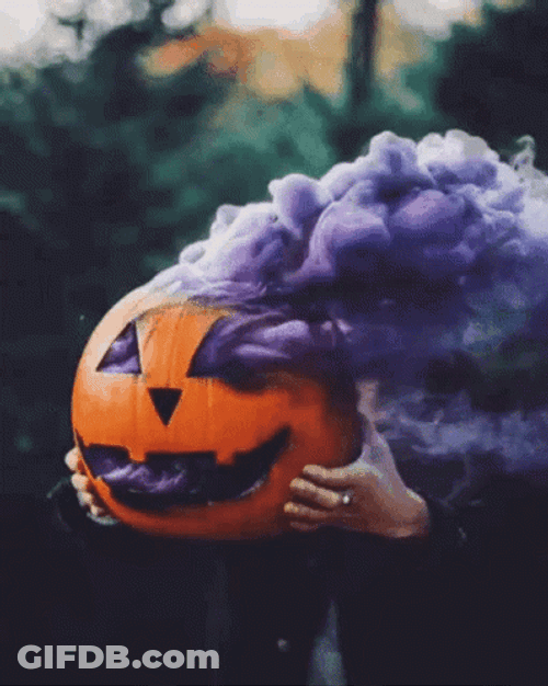 Violet Smoke Signals In Pumpkin GIF