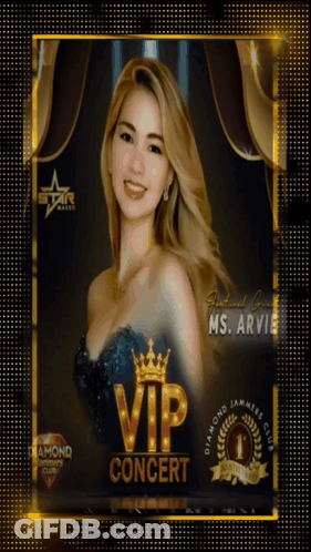 VIP Concert Poster With Blonde Woman GIF