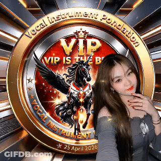 VIP Guest Sign With Gold Curtains GIF