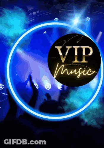 VIP Music Sign With Blue Background GIF