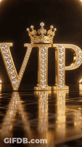 VIP Surrounded By Diamonds And Crown GIF