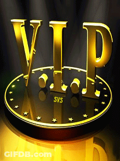 VIP Word On Gold Circle GIF