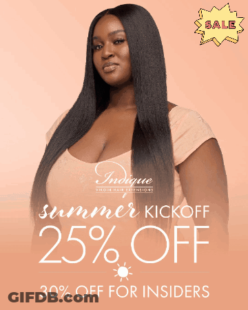 Virgin Hair Extensions Summer Kickoff 25% Off GIF