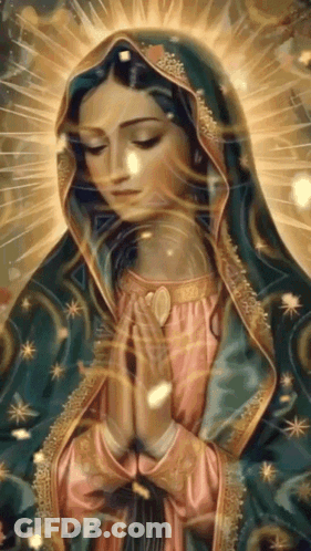 Virgin Mary Eyes Closed Hands Folded GIF