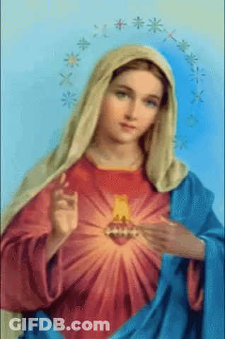 Virgin Mary With Circle Of Stars GIF
