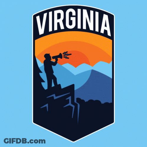 Virginia United Early Logo Man On Mountain GIF
