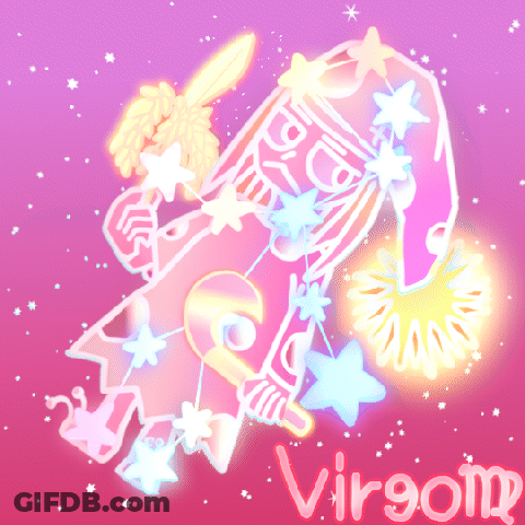 Virgo Zodiac Surrounded By Stars GIF