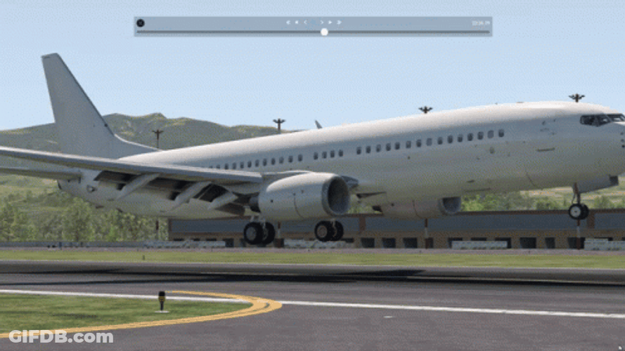 Virtual Jumbo Airplane Landed GIF