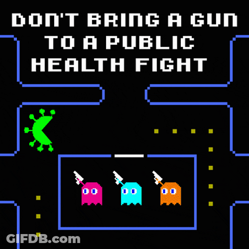 Virus Pac Man Eating All Ghosts GIF