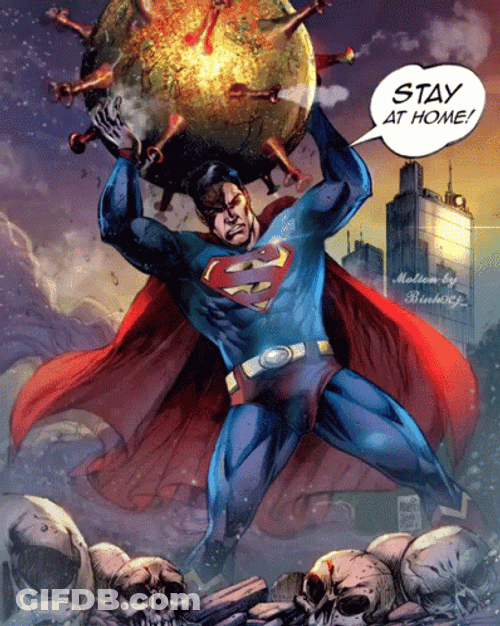 Virus Superman Comics Stay At Home GIF