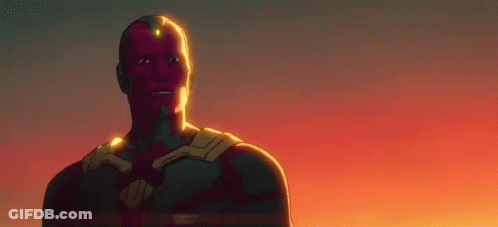Vision Superhero Red Face Yellow Eye GIF