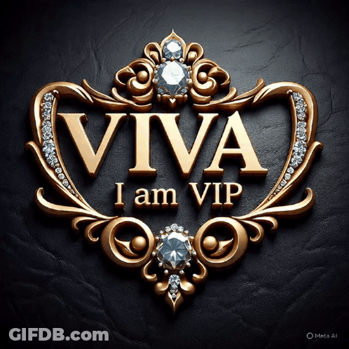 Viva I Am VIP Sign On Black Background GIF