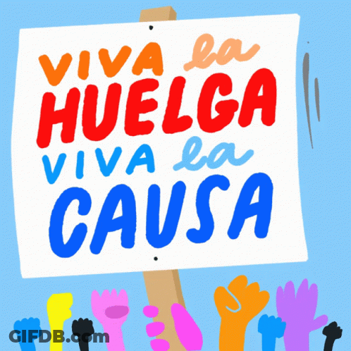 Viva La Revolucion Contra El Odio Blue Background GIF