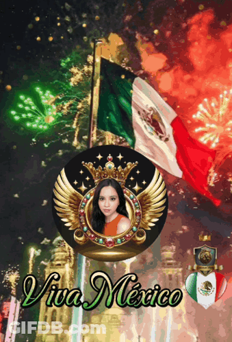 Viva Mexico Poster Woman GIF