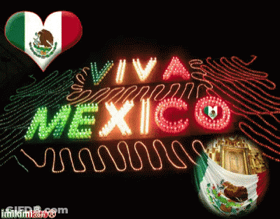 Viva Mexico Sign With Heart Flag GIF