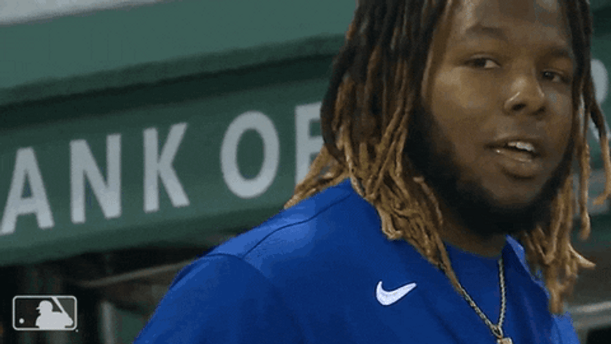 Vladimir Guerrero Jr. Pointing Out GIF