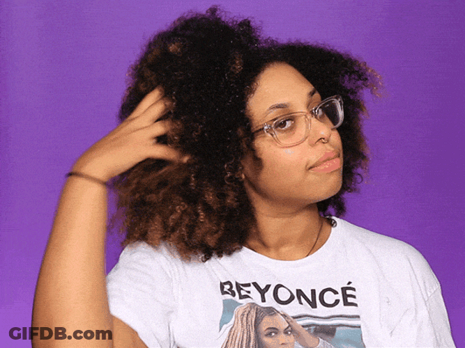 Vlogger Jasmyn Lawson Fixing Afro Volume GIF