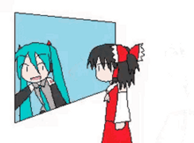 Vocaloid  Hakurei Reimu And Hatsune Miku GIF