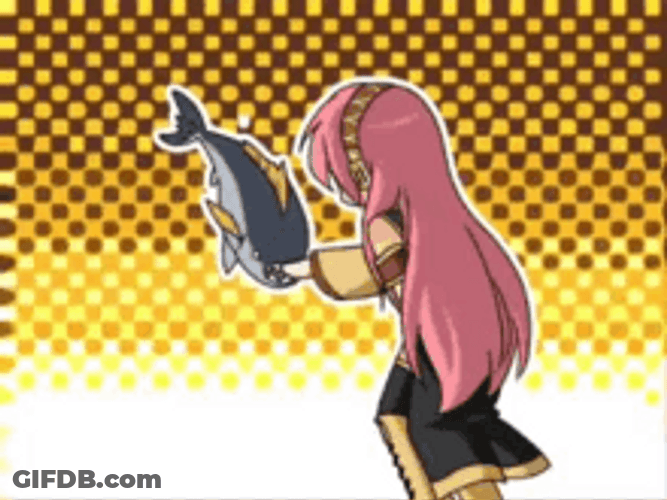 Vocaloid Megurine Luka Flapping Fish GIF