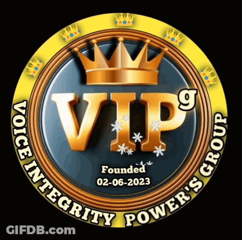Voice Integrity Powers Group Logo With Crown GIF