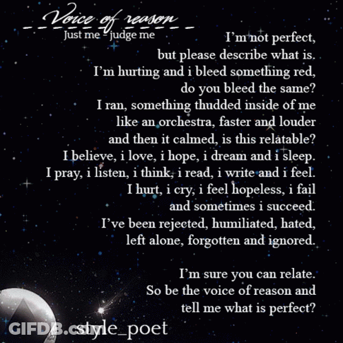 Voice Of Reason Poem Just Me Judge Me By Style Poet GIF