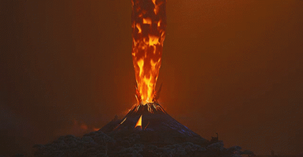 Volcanic Lava Explosion GIF