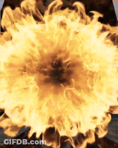 Volcano Erupting With Flames GIF