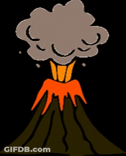 Volcano Eruption Animation GIF