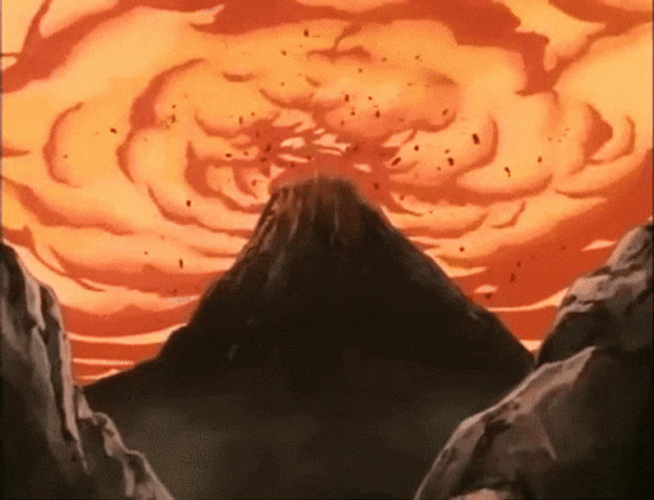 Volcano Eruption Dungeons And Dragons Cartoon GIF