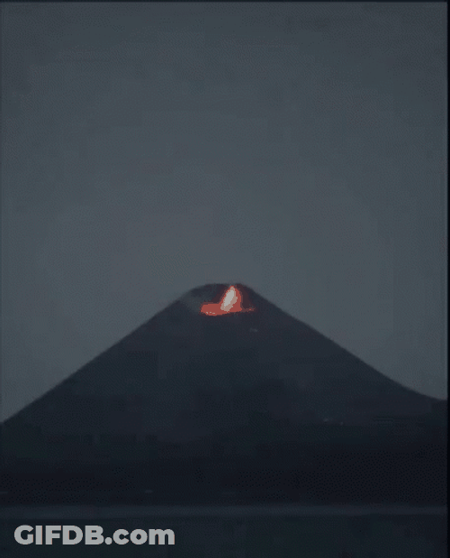 Volcano Eruption Lava Splash Lightning GIF