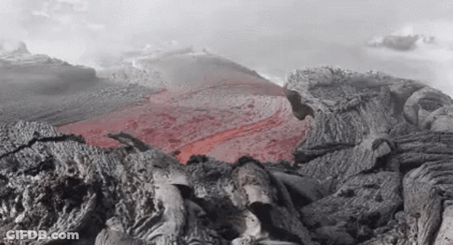 Volcano Eruption Molten Lava Flow GIF