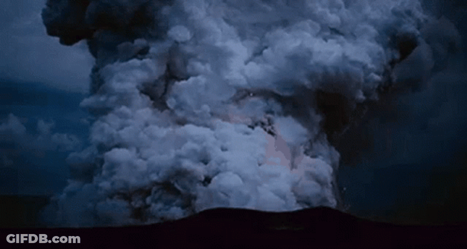 Volcano Eruption Smoke Tower Effects GIF