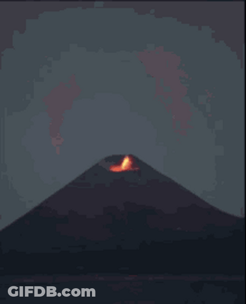 Volcano Eruption Splashing Lava GIF