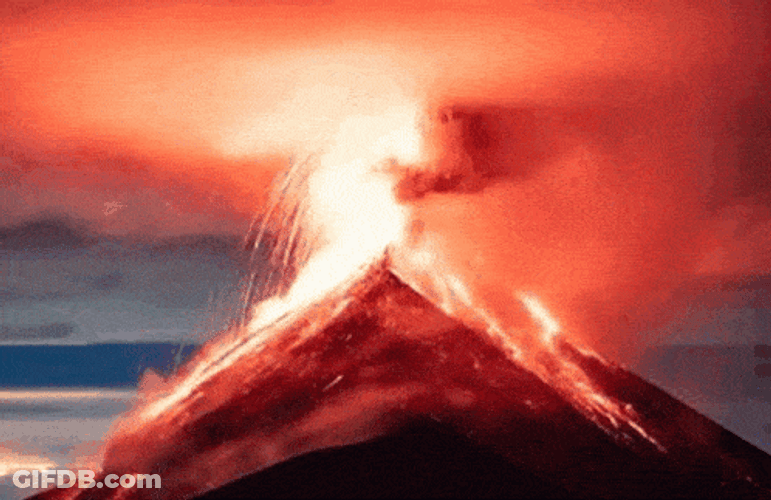 Volcano Eruption Splashing Lava Fire GIF