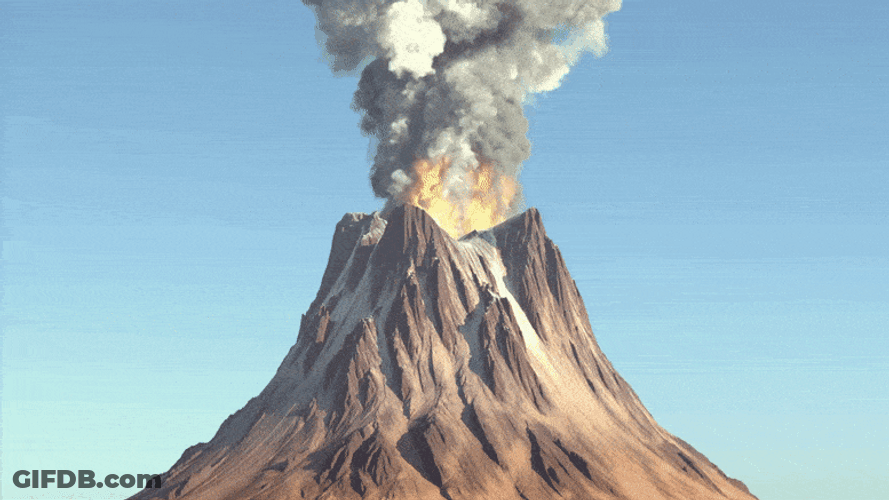 Volcano Fire Eruption GIF