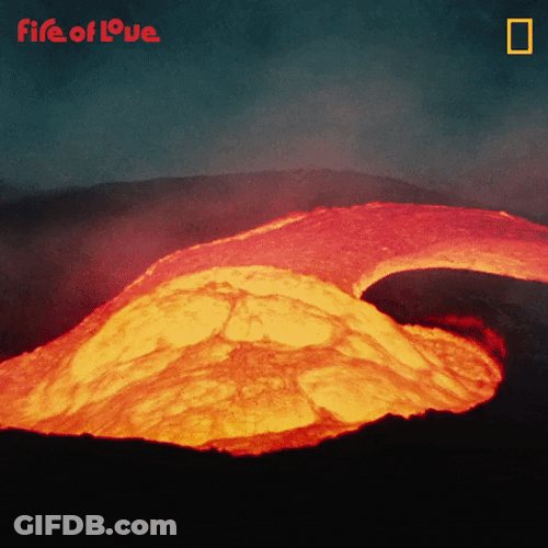 Volcano Hot Lava Flowing GIF