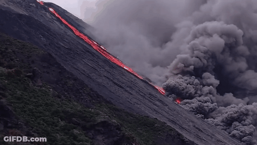 Volcano Lava Flow GIF