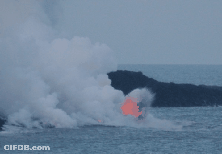 Volcano Lava Splash Sea GIF