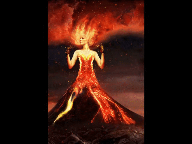 Volcano Lava Woman GIF