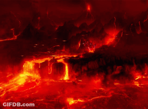Volcano With Bridge In Middle GIF