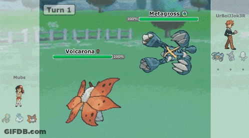 Volcarona Fighting Another Pokemon GIF