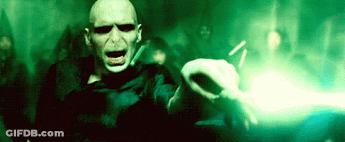 Voldemort From Harry Potter Is Holding A Lightning Bolt In His Hand GIF