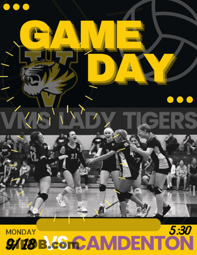 Volleyball Game Poster Monday 9 18 Vs Camdenton GIF