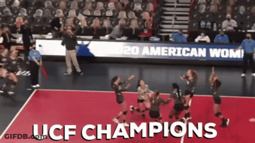 Volleyball Players Celebrating UCF Champions Title GIF
