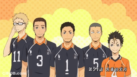 Volleyball Players With Numbers 11 3 1 5 And 4 GIF
