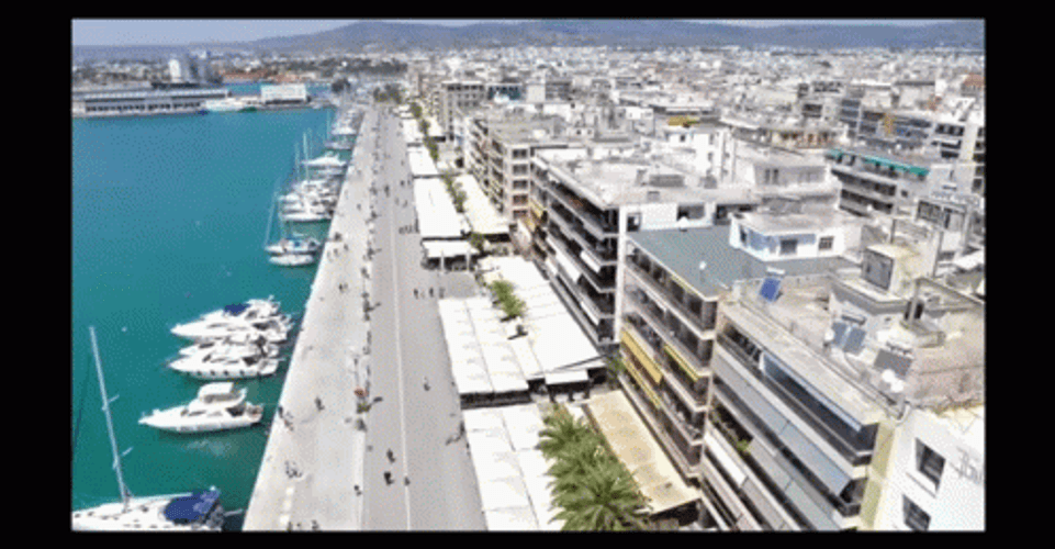 Volos City In Greece Aerial View GIF