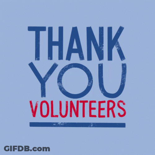 Volunteer Text Blue Background GIF
