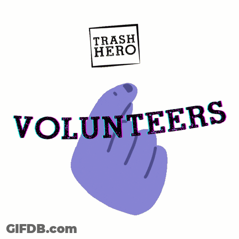 Volunteers Sticker With Purple Hand GIF