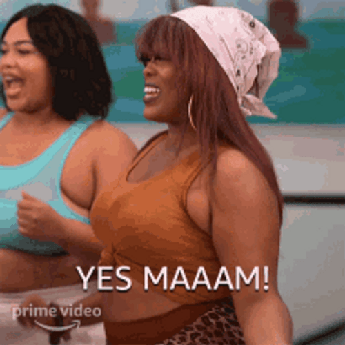 Voluptuous Lady Enjoying Yes Ma'am GIF