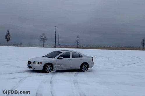 Volvo Truck Front Lit Up In Dark GIF